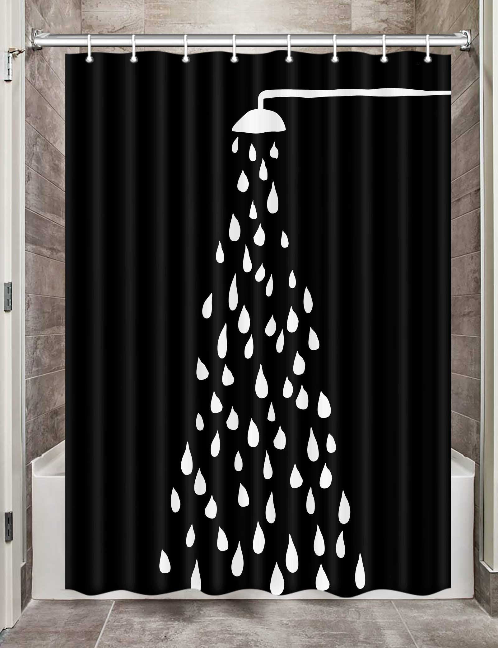 Black and White Camper RV Shower Curtain for Travel Trailer Bathroom ...
