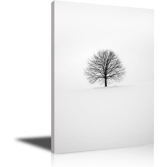 Black and White Canvas Prints Modern Minimalist Deserts Tree Landscape Wall Art Painting for Living Room Bedroom Decor Office Wall Decor Home Decoration 12x16 inch