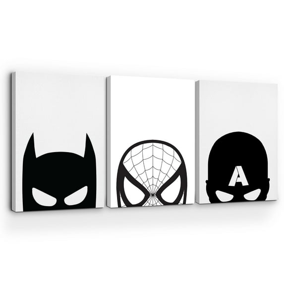 Black and White Canvas Wall Art by DreamController Set of 3 - 16x24 inches Wall Decor | HD Printed & Wooden framed wall art | Modern Wall Decor for Bedroom, Living Room, Office, Kids Room | Made in U