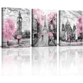thumbnail image 1 of Black and White Canvas Wall Art for Living Room Bedroom Bathroom Girls Pink Paris Theme Room Decor Oil Painting Print London Big Ben Tower Eiffel Painting for Wall Decor Pink, 1 of 6