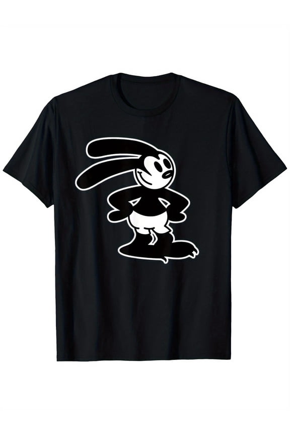 Black & White Cartoon Print, All-Season Casual Wear, Machine Washable, Sizes S-XXXL, Unisex Clothing | Cartoon Graphic Tee | Comfortable Stretch