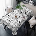 thumbnail image 1 of Black White Cartoon Space Table Cloth Waterproof Tablecloths, Star Spacecraft Rocket Meteorite Tablecloth Dining Table Cover for Kitchen Party Tabletop Outdoor, Rectangle Tablecloth 54x108 Inch, 1 of 9
