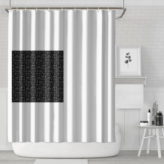 Black White Cat Moon Butterfly Pattern Shower Curtain 84"x72" ,Bathroom Decorative Shower Curtains Set with 12 Hooks,Modern Waterproof Washable Shower Curtain