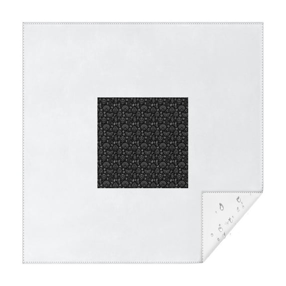 Black White Cat Moon Butterfly Pattern Square Tablecloth,Waterproof Square Table Cover,Wipeable Spillproof Washable Table Cover for Home Kitchen Party Decor 60"x60"(152x152cm)