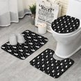 thumbnail image 1 of Black White Cat Moon Star Pattern Bathroom Rugs Sets 3 Piece,Toilet Cover Set,Absorbent Non Slip Bathroom Mats Sets with U-Shaped Contour Rug Toilet Rug Set, 1 of 5