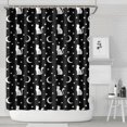thumbnail image 1 of Black White Cat Moon Star Pattern Shower Curtain 84"x72" ,Bathroom Decorative Shower Curtains Set with 12 Hooks,Modern Waterproof Washable Shower Curtain, 1 of 6