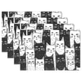 thumbnail image 1 of Black and White Cats 12×18 inch Placemats Heat Resistant Washable Foldable Rectangular Placemats Set Decoration Indoor Outdoor for Kitchen Dining Table 6PCs, 1 of 8