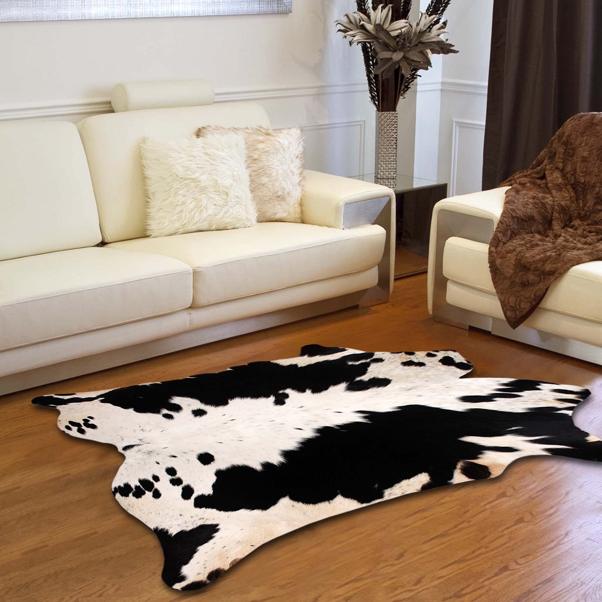 Black & White Celestial 100 Genuine Leather Cowhide Rug Cow Skin Rugs
