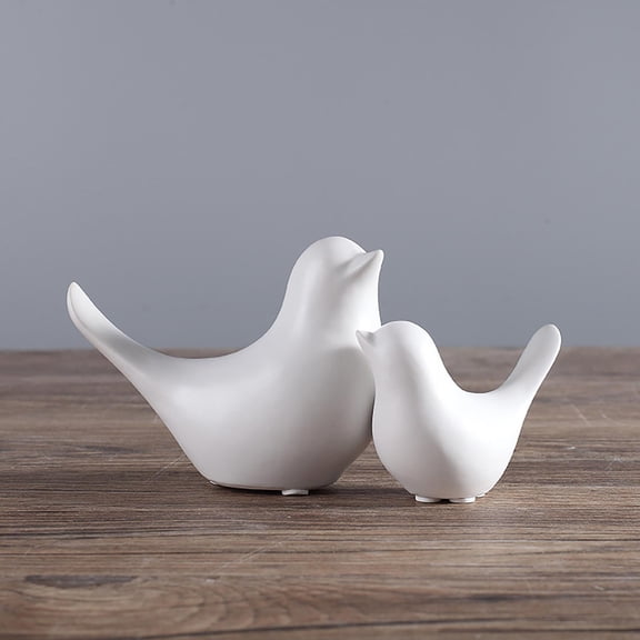 Black White Ceramic Bird Ornaments Modern Minimalist Living Room Home Table Decorations,6.6 cm,Blue