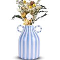 thumbnail image 1 of Black and White Ceramic Vase, Mid Century Modern Striped Small Vases for Flower&pampas Grass Centerpiece, Black White Checkered Vase for Dining Table Kitchen Tabletop Minimalist Decorative, 1 of 7