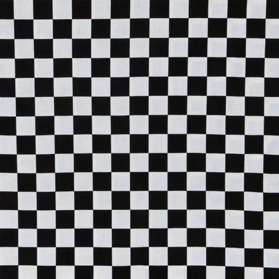 Black White Check Cotton Calico Fabric