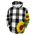 thumbnail image 1 of Black White Check Sunflowers 3d Sweatshirts Hoodie Fashion Casual Personality Men's Women Street Hoodie Pullovers Long Sleeve Comfortable Top, 1 of 6