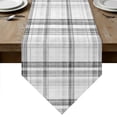 thumbnail image 1 of Black White Check Table Runner Linen Burlap Table Runner 72 Inches Long Farmhouse Line Buffalo Plaid Dresser Scarves for Kitchen Island Coffee Dining Room Party Wedding Banquet Holiday Decor 14"x72", 1 of 8