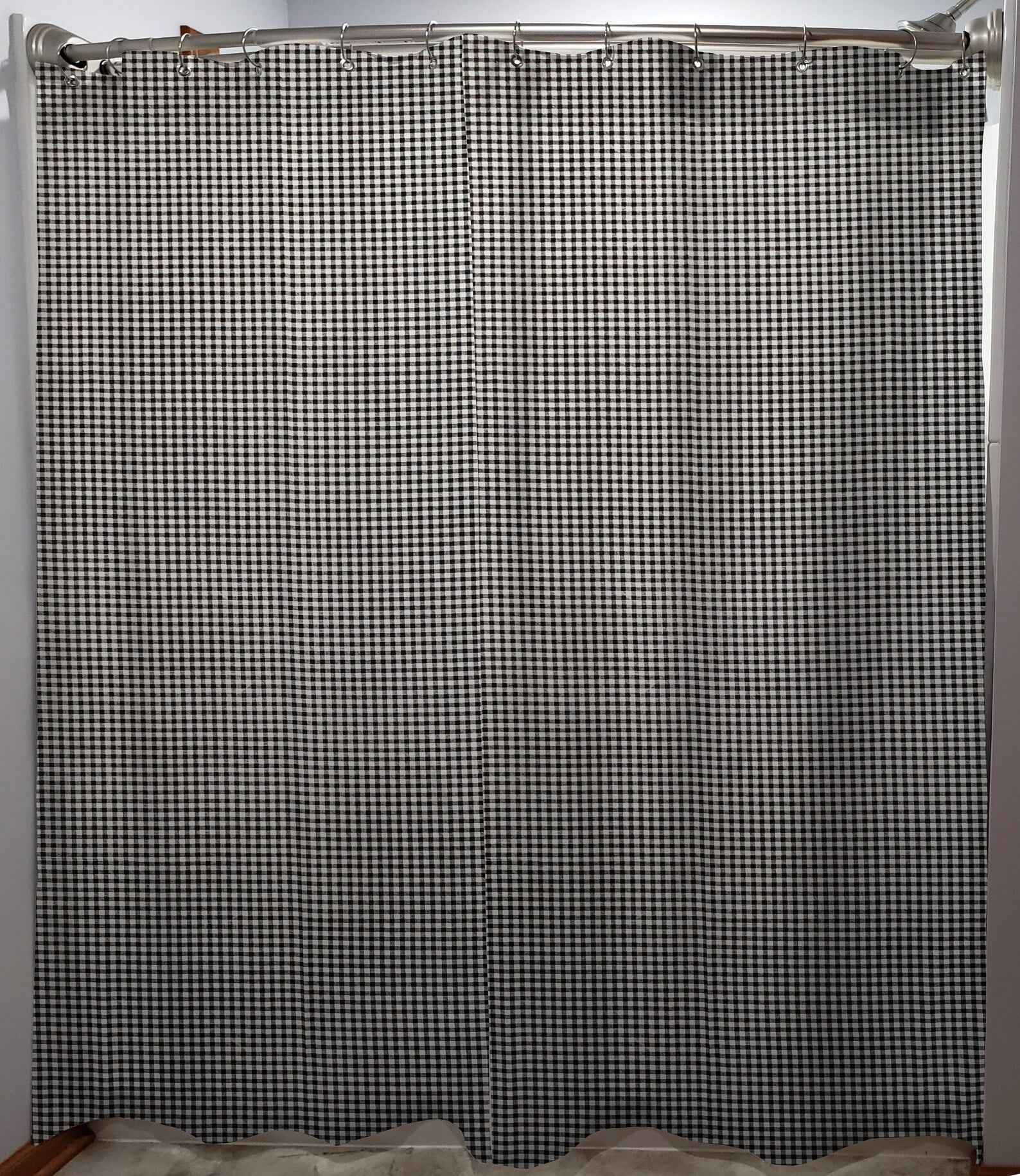 Black & White Checked Gingham Shower Curtain by Penny's Needful Things