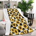 thumbnail image 1 of Black White Checker Sunflower Pattern Blanket,Comfortable Soft Lamb Wool Throw Blanket,All Season,Warm Lightweight Blankets for Sofa Bed Couch Living Room Chair,60"x80", 1 of 4