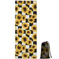 thumbnail image 1 of Black White Checker Sunflower Pattern Hot Yoga Mat Towel Non Slip for Hot Yoga - Quick-Drying Yoga Mat Cover with 4 Corner Pockets with Travel Bag - Hot Yoga Towel Non Slip 74"x26", 1 of 6