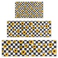 thumbnail image 1 of Black White Checker Sunflower Pattern Kitchen Rugs Sets Of 3,Kitchen Runner Rugs Non Skid Washable,Decorative Kitchen Floor Mats for Kitchen,Sink,Laundry,17"x30"+ 17"x47" + 17"x59", 1 of 6