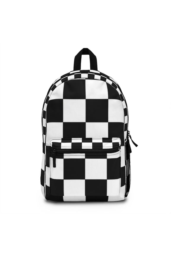 Black White Checkerboard Backpack | Retro Skate Pattern
