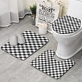 thumbnail image 1 of Black White Checkerboard Checkered Pattern Bathroom Rugs Sets 3 Piece,Toilet Cover Set,Absorbent Non Slip Bathroom Mats Sets with U-Shaped Contour Rug Toilet Rug Set, 1 of 5