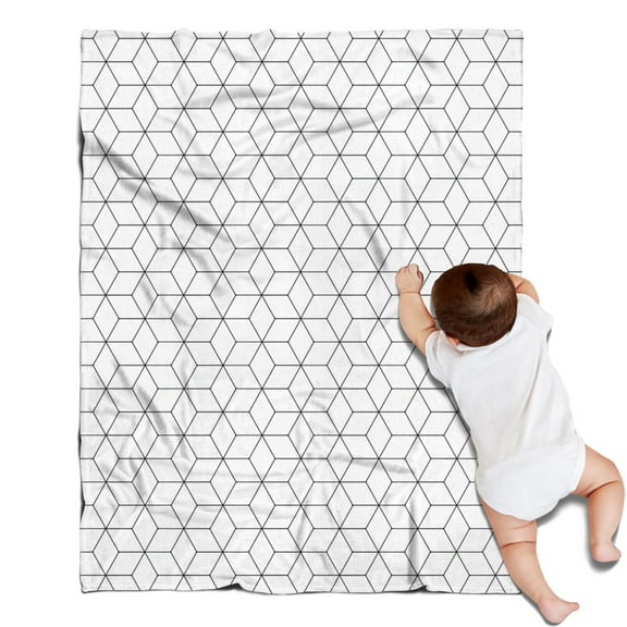 Black White Checkerboard Checkered Pattern Blanket,Comfortable Soft Flannel Throw Blanket,All Season,Warm Lightweight Blankets for Sofa Bed Couch Living Room Chair,30"x40"