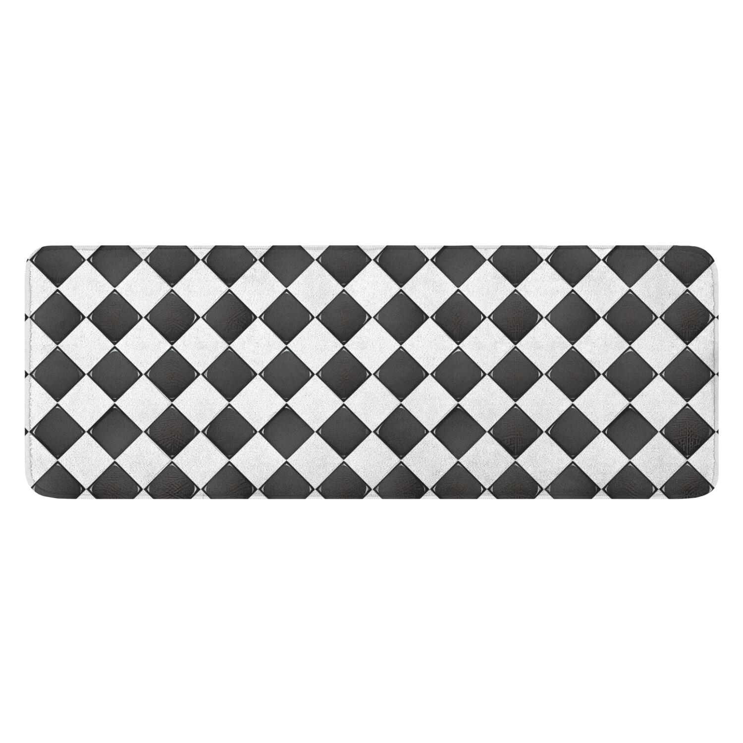 Checked Rug Kitchen Black and White Checkerboard Checkered Pattern Kitchen Rug Mat,Kitchen ...