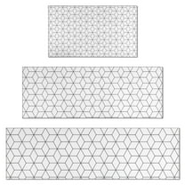 Black White Checkerboard Checkered Pattern Kitchen Rugs Sets Of 3,Kitchen Runner Rugs Non Skid Washable,Decorative Kitchen Floor Mats for Kitchen,Sink,Laundry,17"x30"  17"x47"   17"x59"