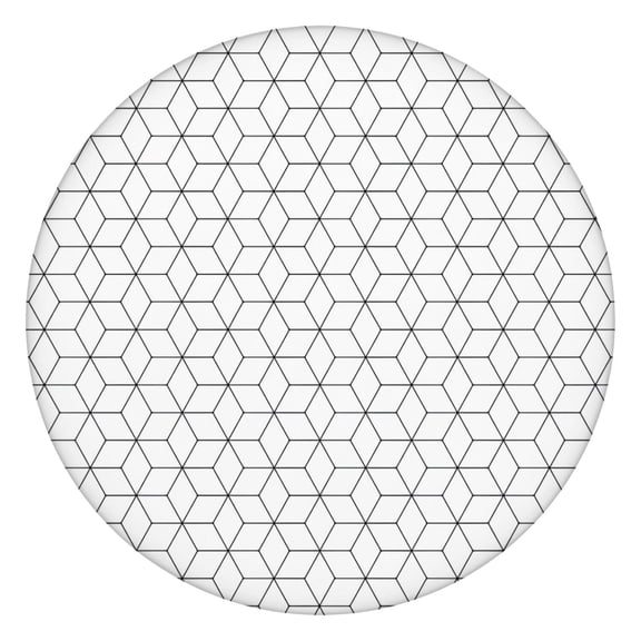 Black White Checkerboard Checkered Pattern Round Fitted Tablecloth with Elastic Edge,Dining Table Cover Waterproof,Outdoor Round Tablecloth for Camping,Dining,Indoor and Outdoor