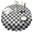 thumbnail image 1 of Black White Checkerboard Checkered Pattern Round Tablecloth 60"x60",Wrinkle Wipeable Table Cloth for Kitchen Dining Room Picnic Patio Party, 1 of 6