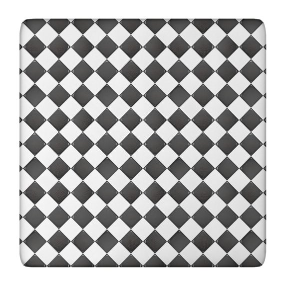 Black and White Checkerboard Checkered Pattern Square Fitted Tablecloth with Elastic Edge,Square Table Cover,Washable Elastic Table Cover for Home Kitchen Party Decor 36"x36"