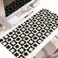 thumbnail image 1 of Black and White Checkerboard Flowers Mouse Pad Large Gaming Desk Mat 35.4x15.7 Inch Non-Slip Rubber Base Mousepad Stitched Edges Keyboard Desk Pad For School Office Home And Company As Gift For Friend, 1 of 7