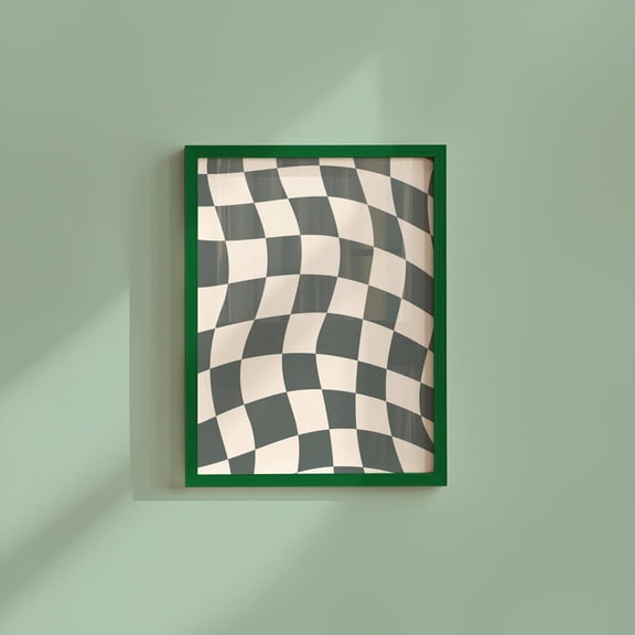 Black White Checkerboard Retro Wall Art Decor Unframed Paper Print