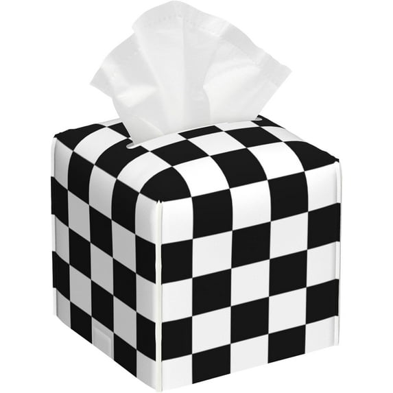 Black and White Checkerboard Tissue Box Cover Square,Square Grid ...