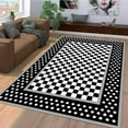 thumbnail image 1 of Black White Checkered Area Rug For Living Room Bedroom, Modern Abstract Style Soft Washable Carpet, Indoor Decorative Rug With Non-Slip Backing 3 x 5ft, 1 of 6