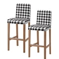 thumbnail image 1 of Black and White Checkered Bar Stool Covers Set of 2, Farmhouse Buffalo Plaid Stretch Washable Bar Chair Covers with Backs, Removable Pub Counter Height Chair Cover for Kitchen Dining Room Cafe, 1 of 7
