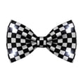 thumbnail image 1 of Black & White Checkered Bow Tie with White LED Lights, 1 of 1