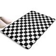 thumbnail image 1 of Black and White Checkered Flannel Non Slip Door Rugs,Washable Door Mats Indoor,Decorative Door Mats,Dirt-Resistant and Absorbent Doormat for Entrance,Bedroom,Kitchen,Bathroom,31.5"x17", 1 of 4