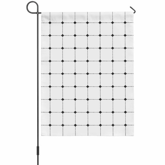 Black White Checkered Garden Flags For Outdoor, Modern Minimalist Geometric Grid Lines Plaid Small Double Side Yard Flags Weather Proof Garden Decor for Lawn Outside Holiday 12 x 18 Inches