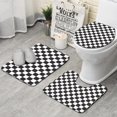 thumbnail image 1 of Black and White Checkered Pattern Bathroom Rugs Sets 3 Piece,Toilet Cover Set,Absorbent Non Slip Bathroom Mats Sets with U-Shaped Contour Rug Toilet Rug Set, 1 of 5