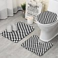 thumbnail image 1 of Black and White Checkered Pattern Bathroom Rugs Sets 3 Piece,Toilet Cover Set,Absorbent Non Slip Bathroom Mats Sets with U-Shaped Contour Rug Toilet Rug Set, 1 of 5