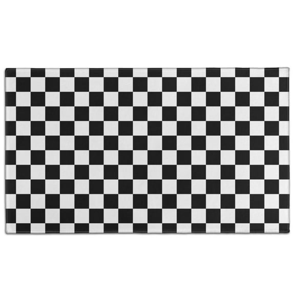Black and White Checkered Pattern Door Rugs,Washable Non Slip Door Mats Indoor,Decorative Door Mats,Entry Mat Indoor for Entrance,Bedroom,Kitchen,Bathroom,17"x30"