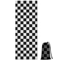 thumbnail image 1 of Black and White Checkered Pattern Hot Yoga Mat Towel Non Slip for Hot Yoga - Quick-Drying Yoga Mat Cover with 4 Corner Pockets with Travel Bag - Hot Yoga Towel Non Slip 74"x26", 1 of 6