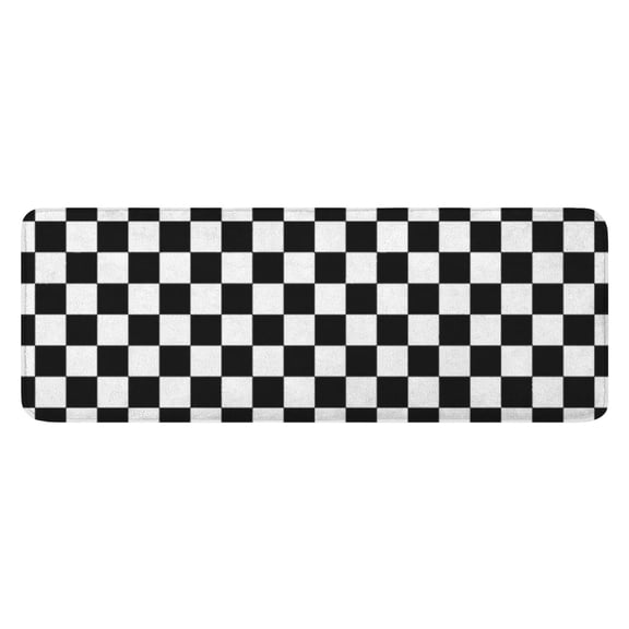 Black and White Checkered Pattern Kitchen Rug Mat,Kitchen Runner Rugs Non Skid Washable,Decorative Kitchen Floor Mats for Kitchen,Sink,Laundry,17"x47.2"