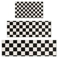thumbnail image 1 of Black and White Checkered Pattern Kitchen Rugs Sets Of 3,Kitchen Runner Rugs Non Skid Washable,Decorative Kitchen Floor Mats for Kitchen,Sink,Laundry,17"x30"+ 17"x47" + 17"x59", 1 of 6