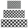 thumbnail image 1 of Black and White Checkered Pattern Kitchen Rugs Sets Of 3,Kitchen Runner Rugs Non Skid Washable,Decorative Kitchen Floor Mats for Kitchen,Sink,Laundry,17"x30"+ 17"x47" + 17"x59", 1 of 6