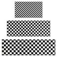thumbnail image 1 of Black White Checkered Pattern Kitchen Rugs Sets Of 3,Kitchen Runner Rugs Non Skid Washable,Decorative Kitchen Floor Mats for Kitchen,Sink,Laundry,17"x30"+ 17"x47" + 17"x59", 1 of 6