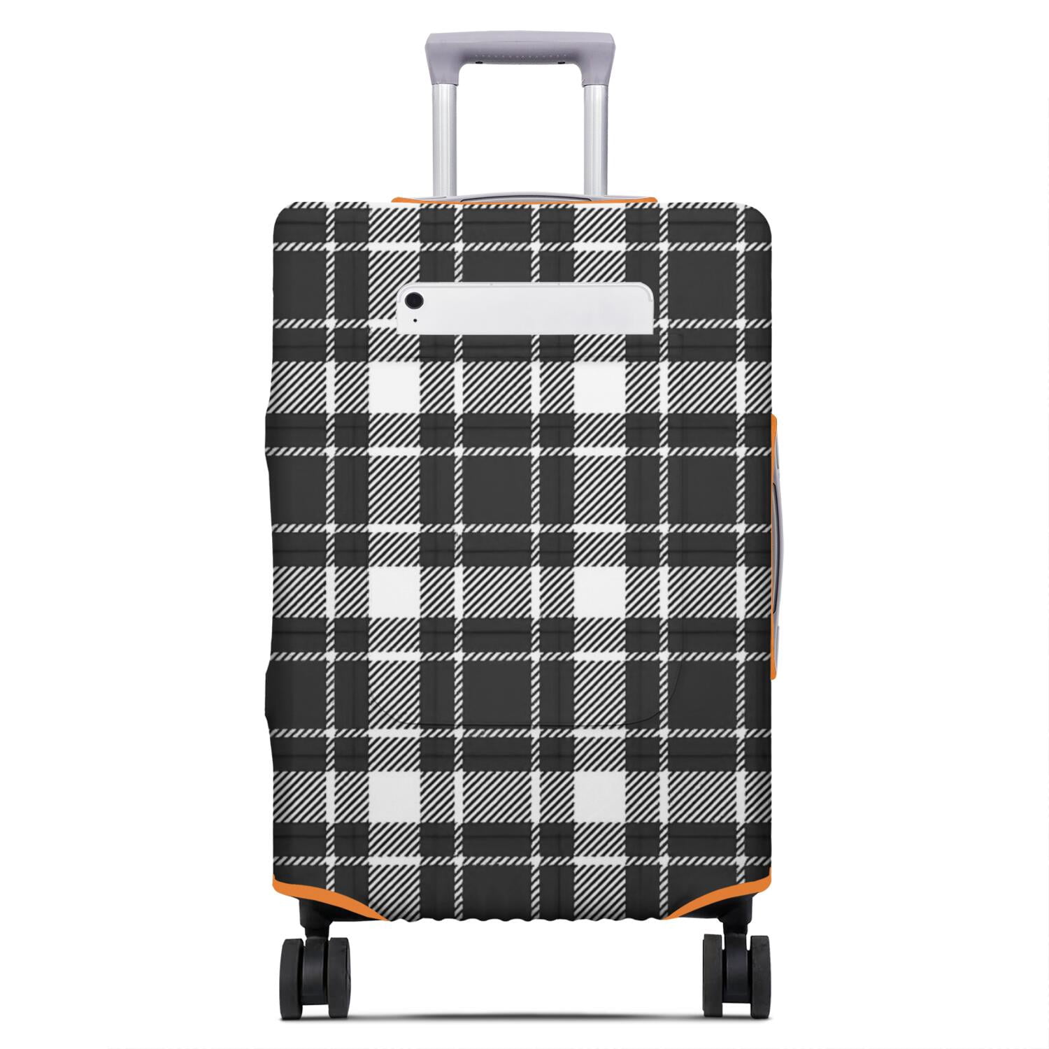 Black and White Checkered Pattern Luggage Cover,Stretch Suitcase Dust ...