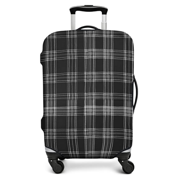 Witite Pattern Black and White Checkered Pattern Luggage Cover,Stretch Suitcase Dust ...