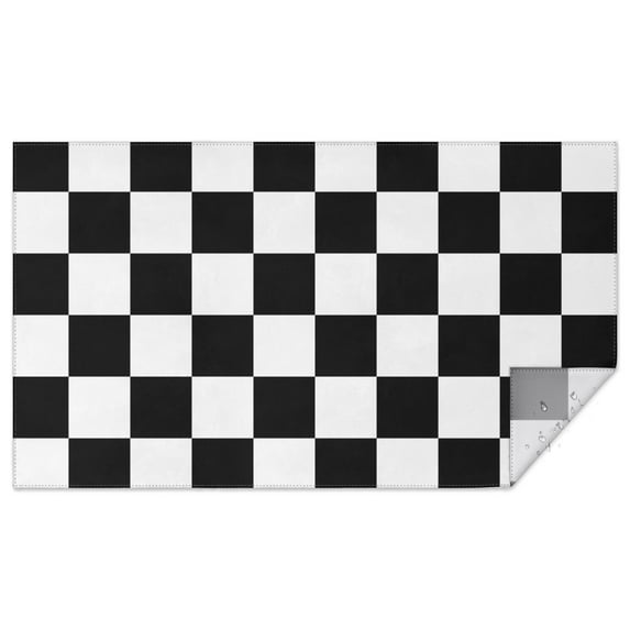 Black and White Checkered Pattern Rectangle Tablecloth 60"x102",Waterproof Polyester Rectangle Table Cloth, Wipeable Spillproof Polyester Tablecloth for Dining, Camping, Indoor and Outdoor