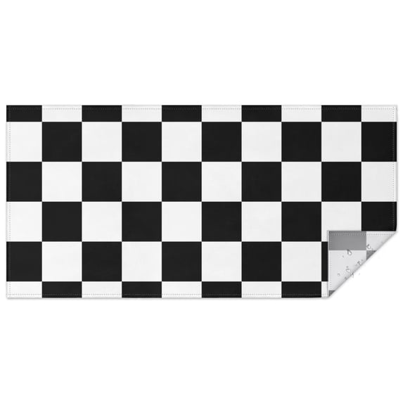 Black and White Checkered Pattern Rectangle Tablecloth 60"x120",Waterproof Polyester Rectangle Table Cloth, Wipeable Spillproof Polyester Tablecloth for Dining, Camping, Indoor and Outdoor