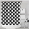 thumbnail image 1 of Black and White Checkered Pattern Shower Curtain 72"x84" ,Bathroom Decorative Shower Curtains Set with 12 Hooks,Modern Waterproof Washable Shower Curtain, 1 of 6